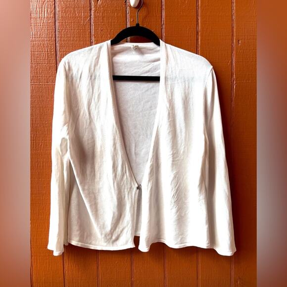 Hermes Woman V-Neck White Cardigan